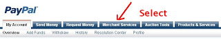 Select Paypal Merchant Services Tab