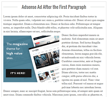 adsense inside posts, adsense placement