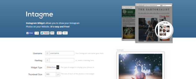 instagram widget intagme