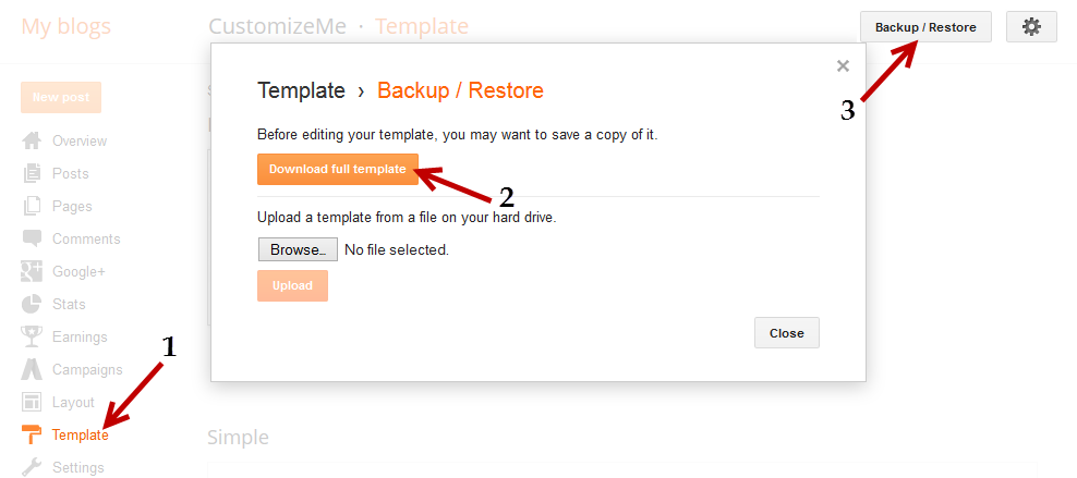 blogger template backup