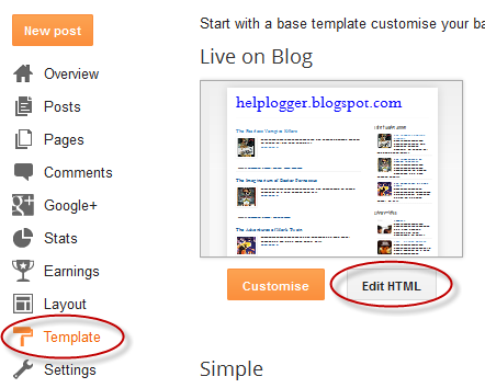 blogger template, edit html