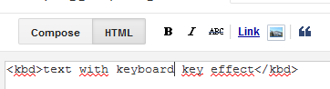 text with keyboard key effect