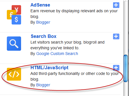 html javascript gadget, blogger gadgets