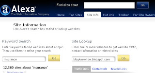 Visit Alexa Site Info Page to check the rank of your Blogger Blogspot blog