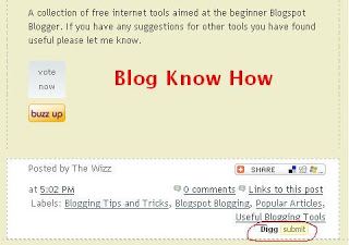 Add Digg Button to Below Blogger Blogspot Post Content