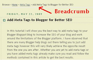 Breadcrumb navigation makes it easy to move around your Blogger Blogspot blog