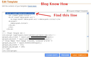 Add Google Adsense Code to Blogger Template to Make it Appear Below Post Title