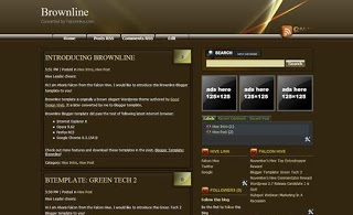 Free Blogger Template - Brownline theme - 3 column, brown, rss link, subscribe link, search box, fixed width