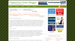 Free Blogger Template - Passion Duo Green theme - 3 column, ads ready, white, green, banners, rss link, pre-installed widgets, search box