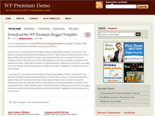 Free Blogger Template - WP Premium theme - 3 column, ads ready, white, red, banners, rss link