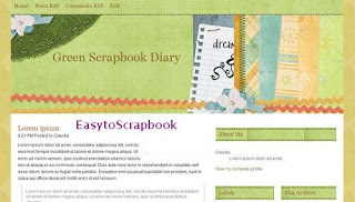 Green Scrapbook Diary - Free Blogger Template theme